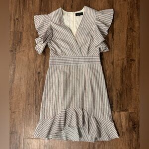 Robert Rodriguez Basia Metallic Orange Stripe Ruffle Dress 4. Classic & Elegant